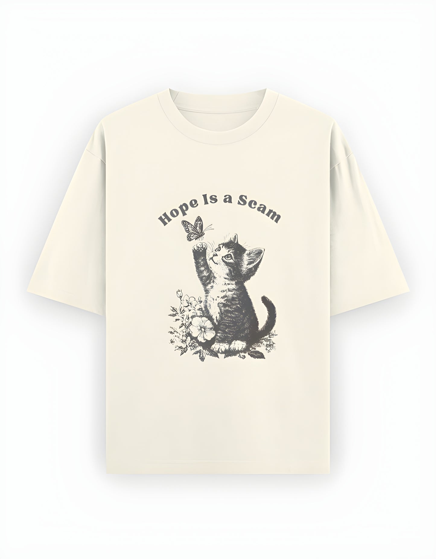 Hope Is a Scam – Kitten Graphic Tee